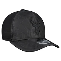 Casquette ajustable matelassée noire Milwaukee Bucks 9SEVENTY de New Era pour homme