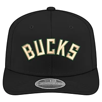Men's New Era  Black Milwaukee Bucks Statement Edition Jersey Hook 9SEVENTY Stretch-Snap Hat