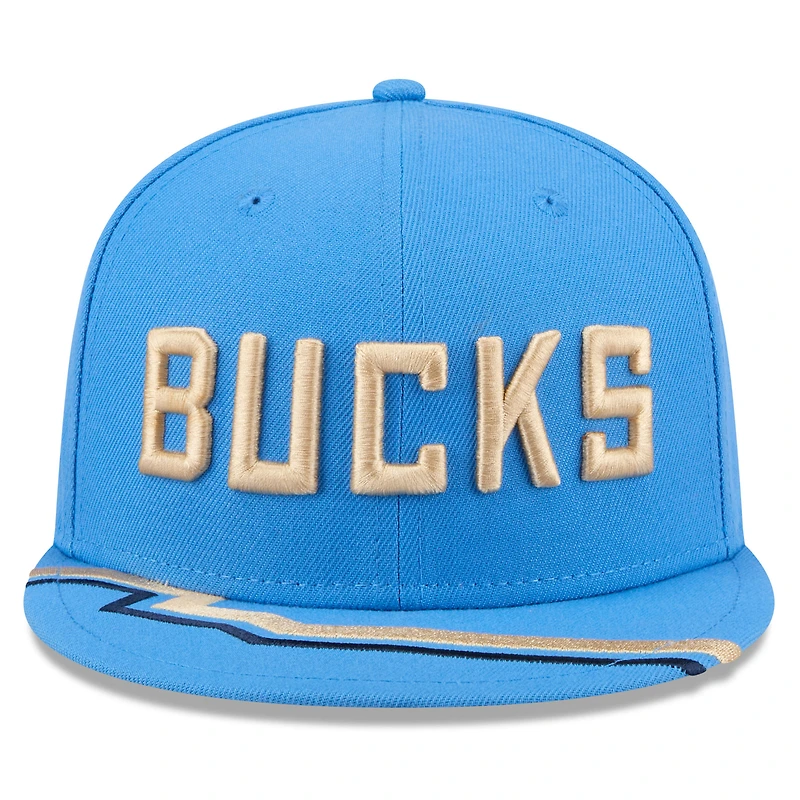Casquette snapback 9FIFTY City Edition 2024/25 Milwaukee Bucks New Era bleue pour homme