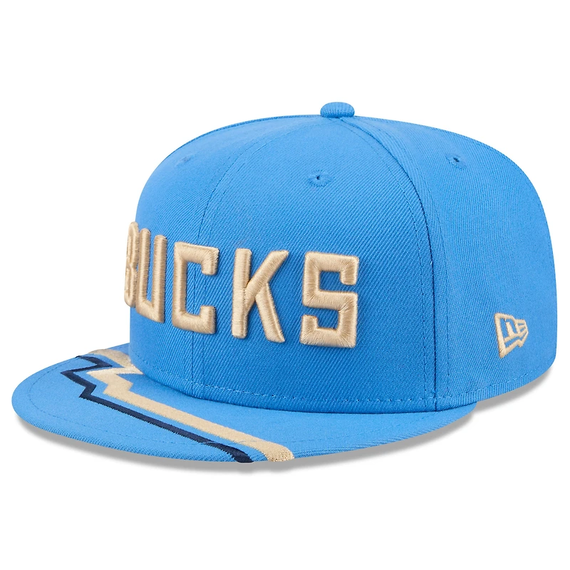 Casquette snapback 9FIFTY City Edition 2024/25 Milwaukee Bucks New Era bleue pour homme