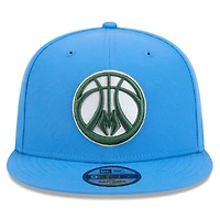 Casquette snapback alternative 9FIFTY Milwaukee Bucks 2024/25 City Edition New Era bleue pour homme