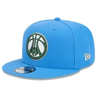 Casquette snapback alternative 9FIFTY Milwaukee Bucks 2024/25 City Edition New Era bleue pour homme
