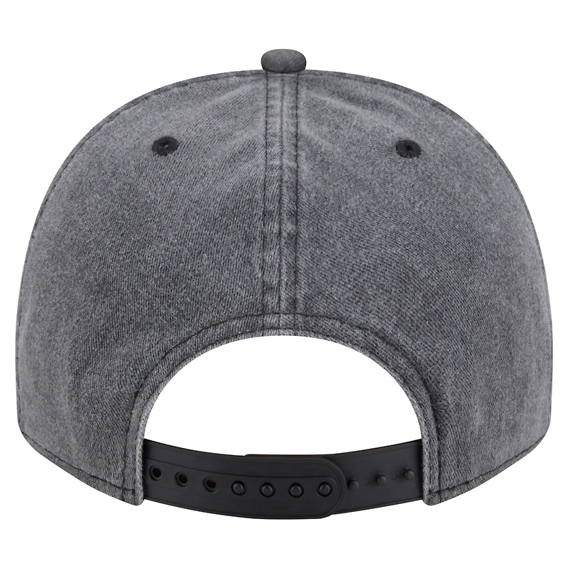Men's New Era  Charcoal Milwaukee Bucks Throwback Washed Pre-Curved 9FIFTY Snapback Hat