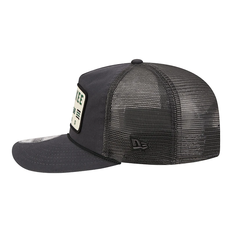 Casquette trucker ajustable New Era 19TWENTY pour homme, couleur anthracite