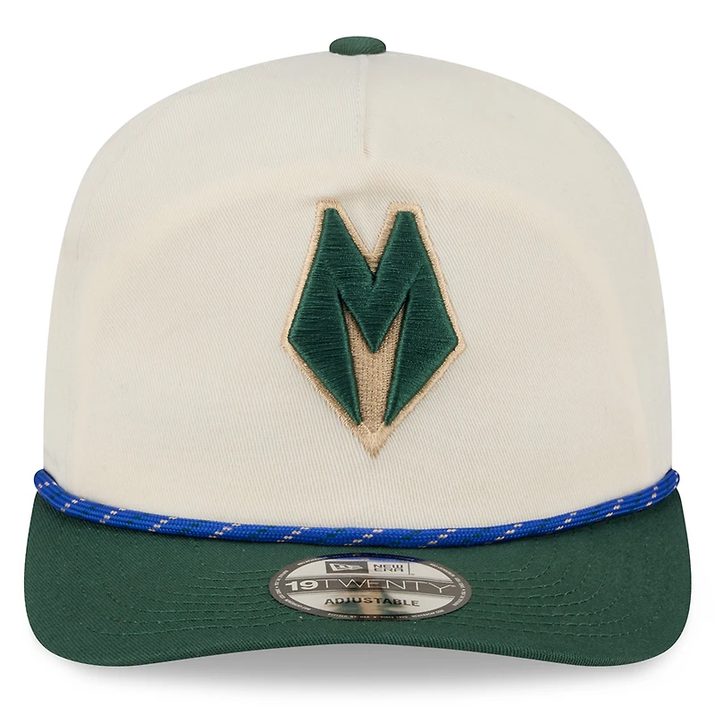 Men's New Era Cream/Hunter Green Milwaukee Bucks 2025/26 City Edition 19TWENTY Adjustable Hat