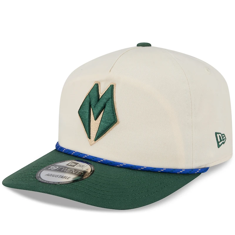 Casquette ajustable New Era crème/vert chasseur Milwaukee Bucks 2025/26 City Edition 19TWENTY pour homme