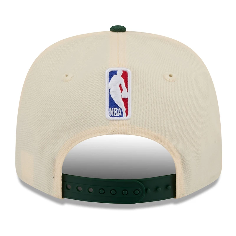 Men's New Era Cream/Hunter Green Milwaukee Bucks 2025/26 City Edition 9SEVENTY Adjustable Hat