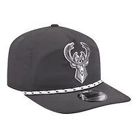 Men's New Era Graphite Milwaukee Bucks Tonal Rope 19TWENTY Adjustable Hat