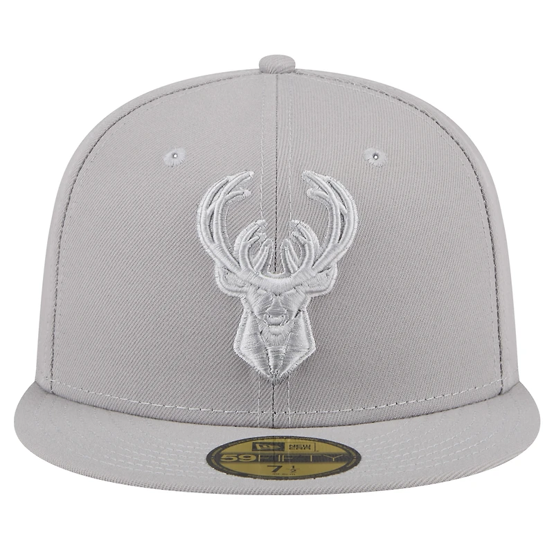 Casquette ajustée 59FIFTY Milwaukee Bucks de New Era pour homme, gris