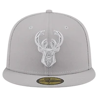 Casquette ajustée 59FIFTY Milwaukee Bucks de New Era pour homme, gris