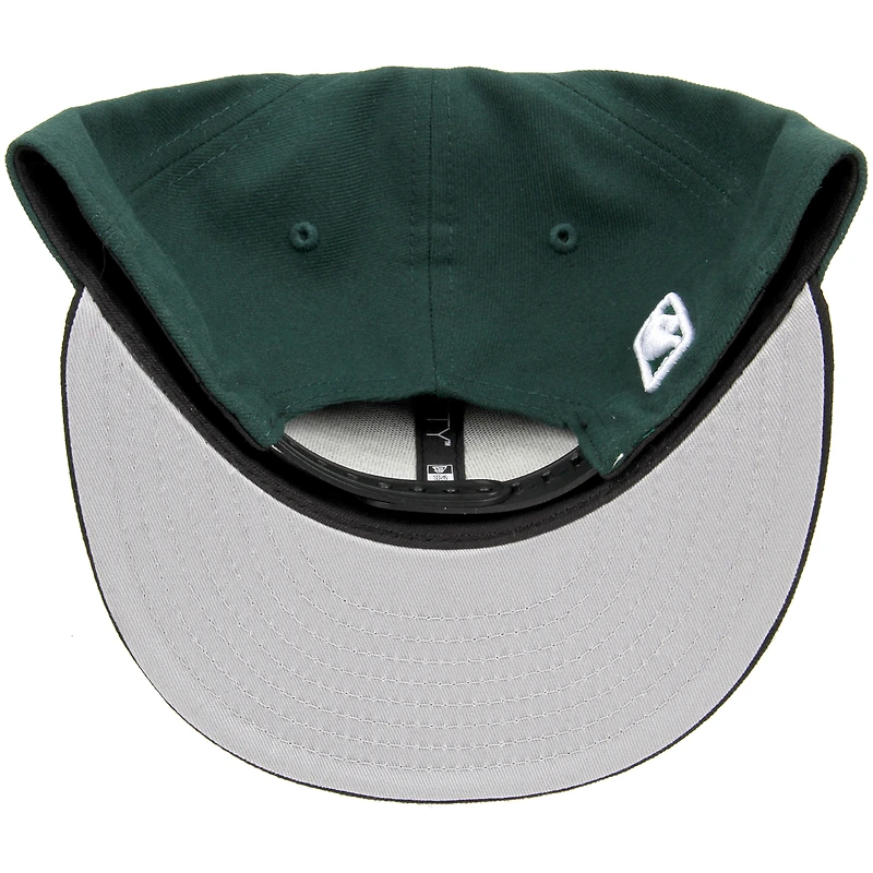 Casquette New Era 9FIFTY ajustable pour homme, vert chasseur/noir, Milwaukee Bucks.