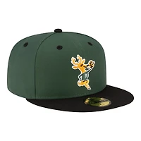 Casquette ajustée New Era 59FIFTY pour homme, vert chasseur/noir, Milwaukee Bucks, style années 80.