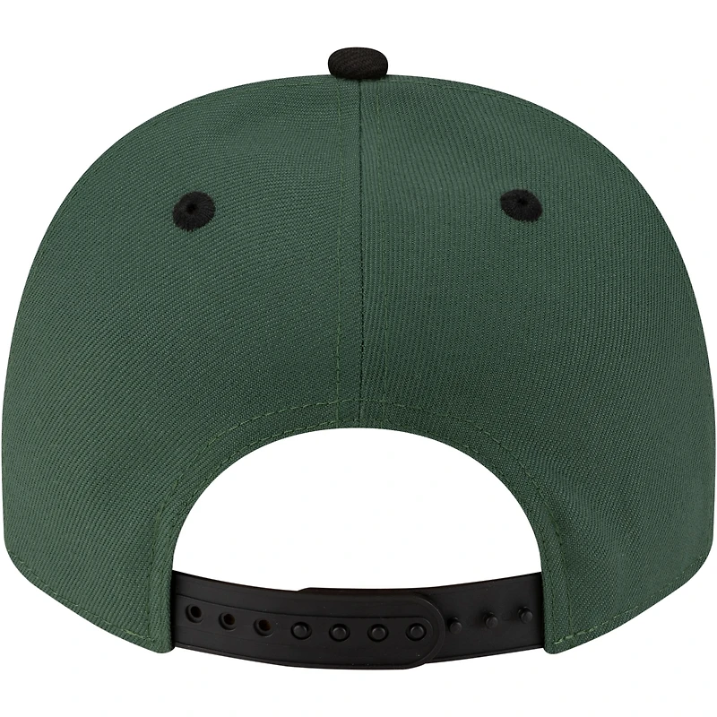 Men's New Era  Hunter Green/Black Milwaukee Bucks 80s Throwback A-Frame 9FIFTY Snapback Hat