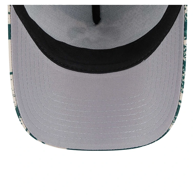 Casquette ajustable Milwaukee Bucks Tip Off A-Frame Trucker 9FORTY de New Era pour homme, vert chasseur/crème