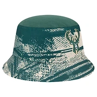 Chapeau Bob Milwaukee Bucks Tip-Off de New Era pour homme, vert chasseur/crème