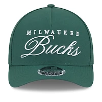 Casquette ajustable New Era M-Crown A-Frame 9FORTY pour homme, vert chasseur, Milwaukee Bucks, draft NBA 2025