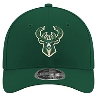 Men's New Era Hunter Green Milwaukee Bucks 9FORTY Stock M-Crown Adjustable Hat