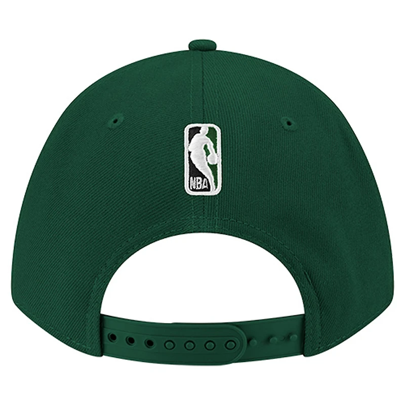 Men's New Era Hunter Green Milwaukee Bucks 9FORTY Stock M-Crown Adjustable Hat