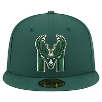 Casquette ajustée Deceptor 59FIFTY pour homme, vert chasseur, des Milwaukee Bucks, New Era