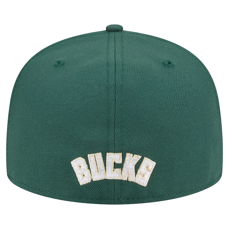 Casquette ajustée Deceptor 59FIFTY pour homme, vert chasseur, des Milwaukee Bucks, New Era
