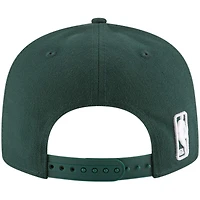 Casquette Snapback 9FIFTY couleur officielle de l'équipe Milwaukee Bucks New Era Hunter Green pour hommes