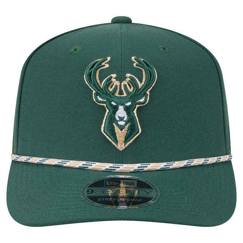 Casquette ajustable New Era 9SEVENTY vert chasseur Milwaukee Bucks pour homme