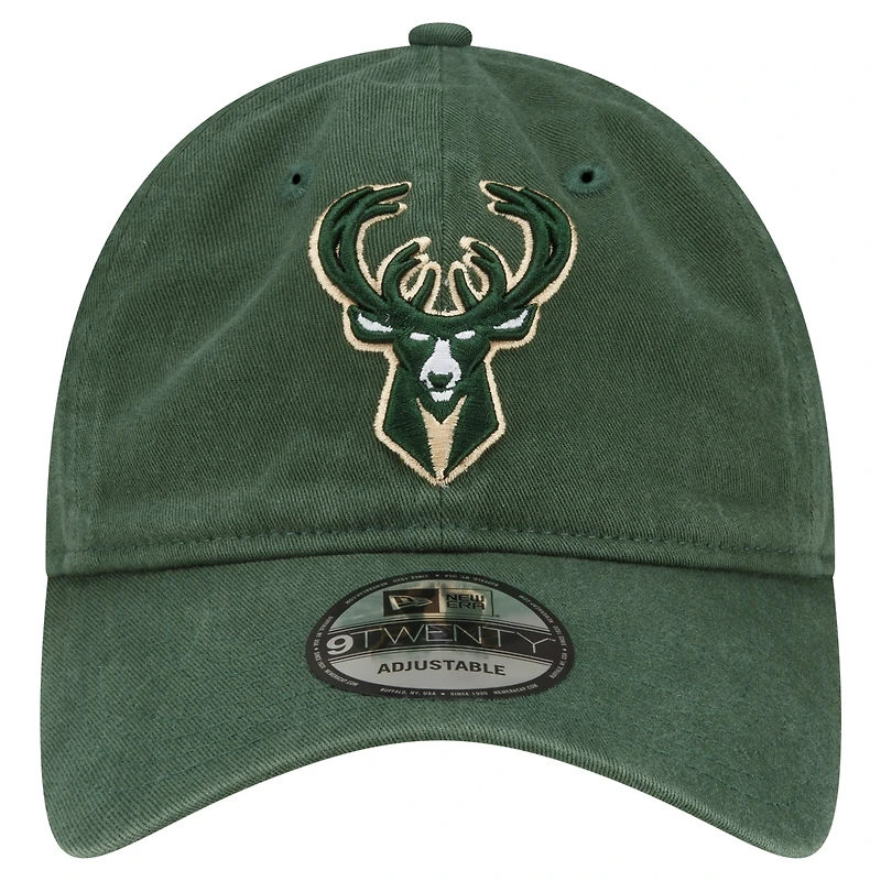 Casquette réglable New Era Hunter Green Milwaukee Bucks Team 2.0 9TWENTY pour hommes