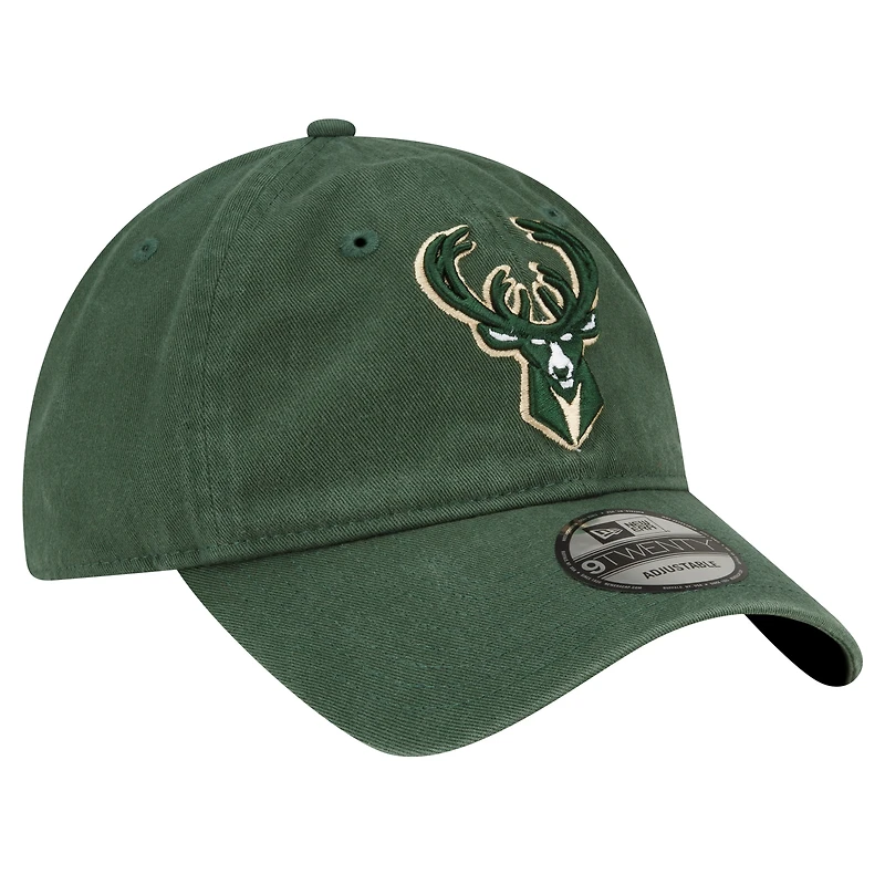 Casquette réglable New Era Hunter Green Milwaukee Bucks Team 2.0 9TWENTY pour hommes