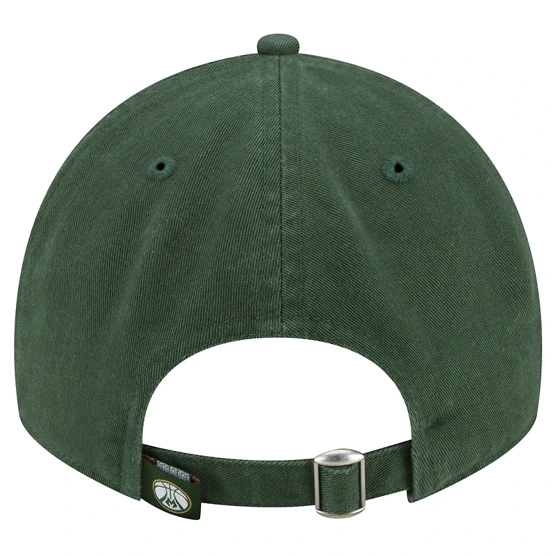 Casquette réglable New Era Hunter Green Milwaukee Bucks Team 2.0 9TWENTY pour hommes