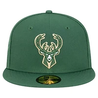 Men's New Era  Hunter Green Milwaukee Bucks Team 59FIFTY Fitted Hat