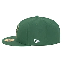 Men's New Era  Hunter Green Milwaukee Bucks Team 59FIFTY Fitted Hat