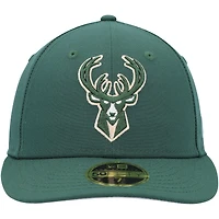 Casquette ajustée 59FIFTY à profil bas de l'équipe Milwaukee Bucks New Era pour homme, vert chasseur