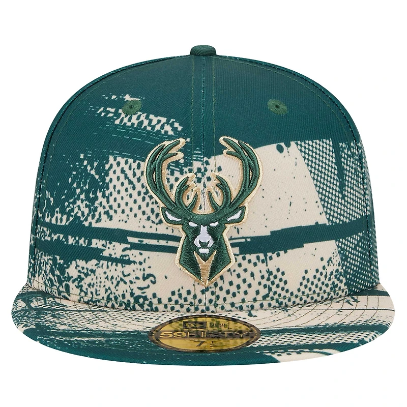Casquette ajustée Milwaukee Bucks Tip-Off 59FIFTY de New Era pour homme, vert chasseur