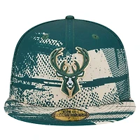 Casquette ajustée Milwaukee Bucks Tip-Off 59FIFTY de New Era pour homme, vert chasseur