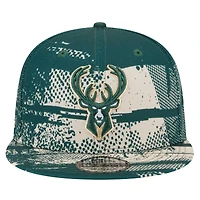 Casquette snapback Milwaukee Bucks Tip-Off 9FIFTY de New Era pour homme, vert chasseur