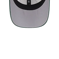 Men's New Era Khaki/Hunter Green Milwaukee Bucks Throwback Patch Trucker 9FORTY Adjustable Hat