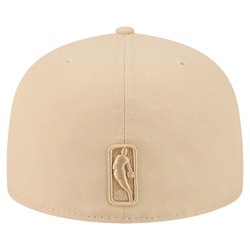 Men's New Era Khaki Milwaukee Bucks Color Pack A-Frame 59FIFTY Fitted Hat