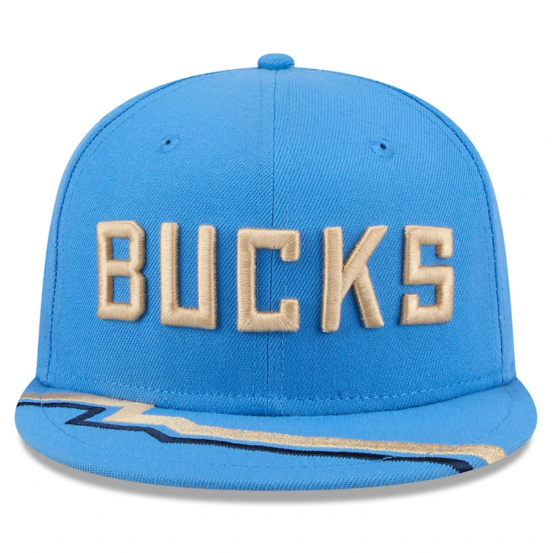 Casquette ajustée 59FIFTY Milwaukee Bucks 2024/25 City Edition New Era bleu clair pour homme