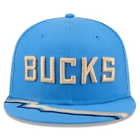 Casquette ajustée 59FIFTY Milwaukee Bucks 2024/25 City Edition New Era bleu clair pour homme