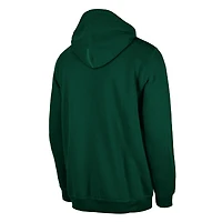 Men's New Era Milwaukee Bucks Hunter Green Tip-Off Collection Pullover Hoodie