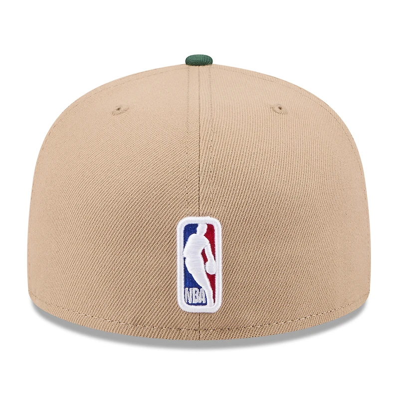 Casquette ajustée 59FIFTY NBA Draft 2024 Milwaukee Bucks New Era marron clair pour homme