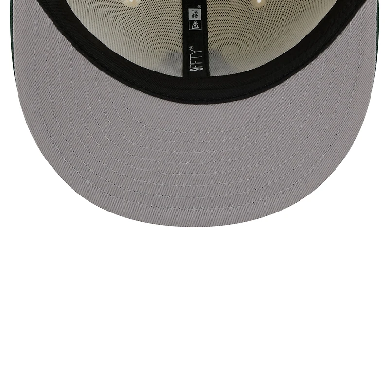 Casquette snapback New Era 9FIFTY pour homme, couleur beige/vert chasseur, Milwaukee Bucks, édition City 2025/26
