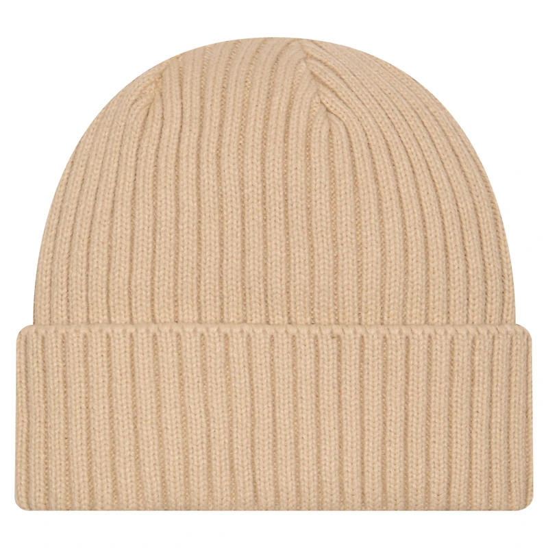 Bonnet à revers en tricot beige Milwaukee Bucks Color Pack New Era pour homme