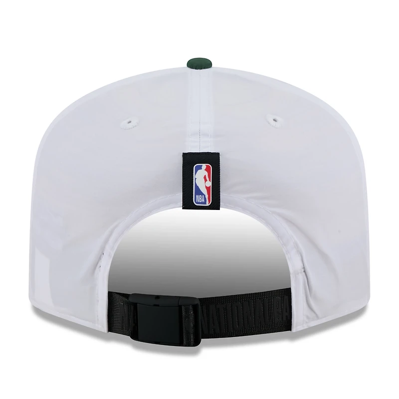 Men's New Era White/Hunter Green Milwaukee Bucks 2025 NBA Draft On-Stage Nylon 19TWENTY Adjustable Hat