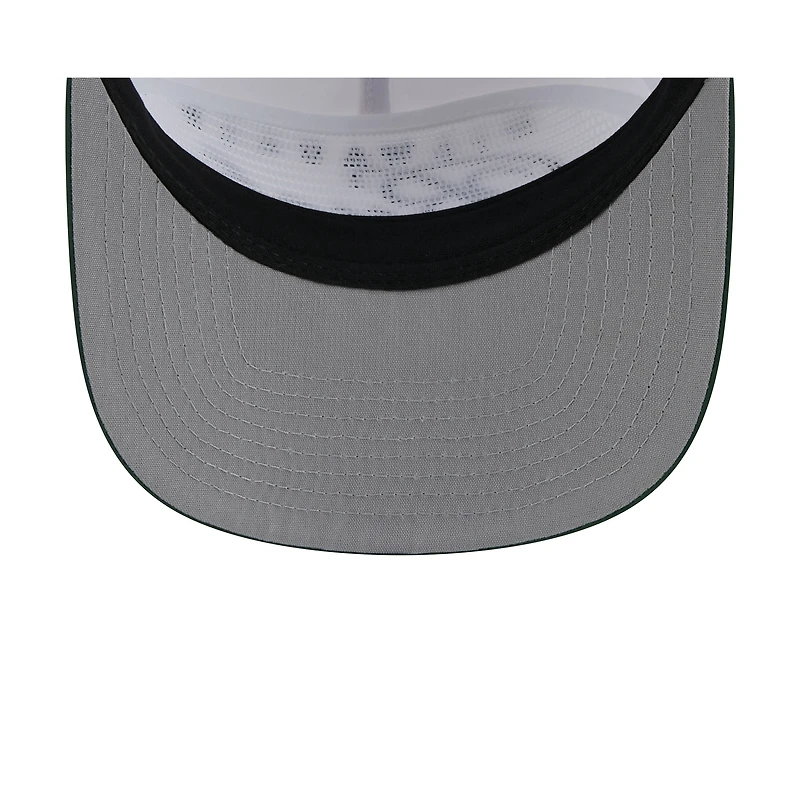 Men's New Era White/Hunter Green Milwaukee Bucks 2025 NBA Draft On-Stage Nylon 19TWENTY Adjustable Hat