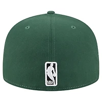 Men's New Era  White/Hunter Green Milwaukee Bucks Repeat 59Fifty Fitted Hat