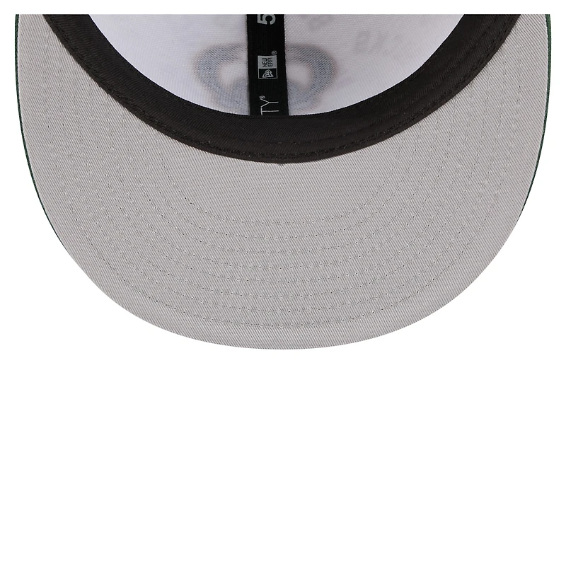 Men's New Era  White/Hunter Green Milwaukee Bucks Repeat 59Fifty Fitted Hat