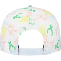 Casquette réglable de golfeur New Era Milwaukee Bucks Palm Trees and Waves blanche pour hommes