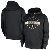 Sweat à capuche Nike noir Milwaukee Bucks 2025/26 Authentic Practice Club pour homme