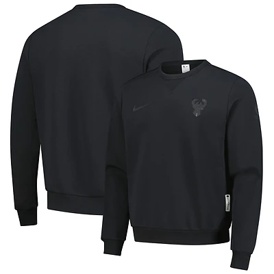 Men's Nike Black Milwaukee Bucks Authentic Standard Issue Travel Dri-FIT Sweatshirt